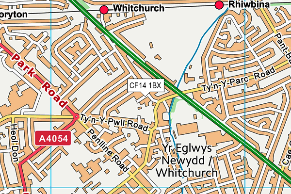 CF14 1BX map - OS VectorMap District (Ordnance Survey)