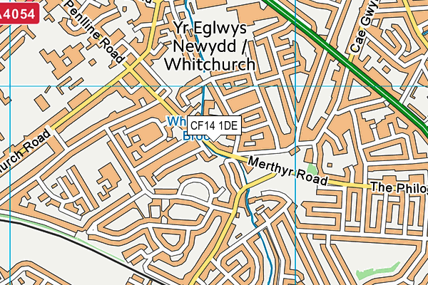 CF14 1DE map - OS VectorMap District (Ordnance Survey)