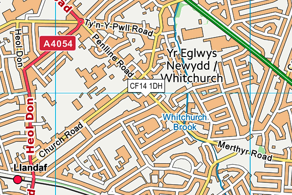 CF14 1DH map - OS VectorMap District (Ordnance Survey)