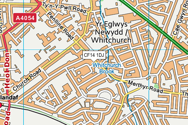 CF14 1DJ map - OS VectorMap District (Ordnance Survey)