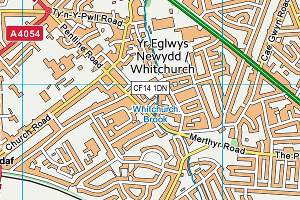 CF14 1DN map - OS VectorMap District (Ordnance Survey)