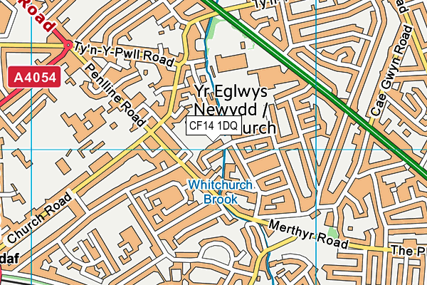 CF14 1DQ map - OS VectorMap District (Ordnance Survey)