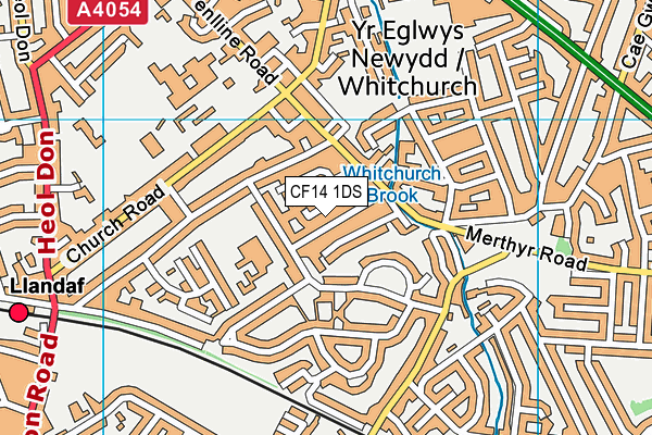 CF14 1DS map - OS VectorMap District (Ordnance Survey)