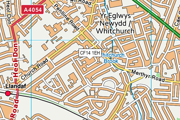 CF14 1EH map - OS VectorMap District (Ordnance Survey)