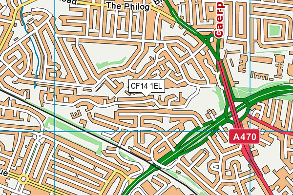 CF14 1EL map - OS VectorMap District (Ordnance Survey)