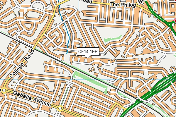 CF14 1EP map - OS VectorMap District (Ordnance Survey)