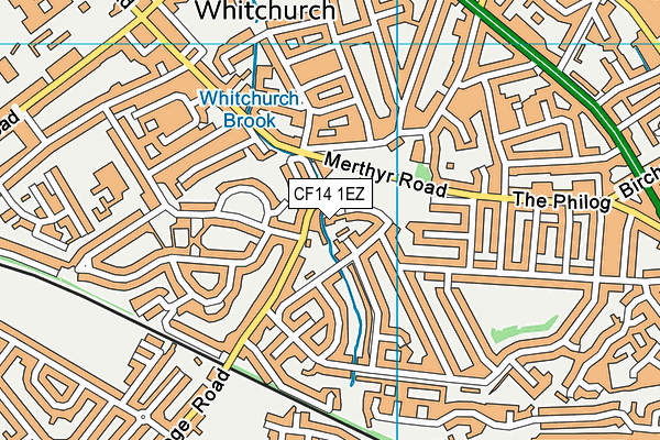 CF14 1EZ map - OS VectorMap District (Ordnance Survey)