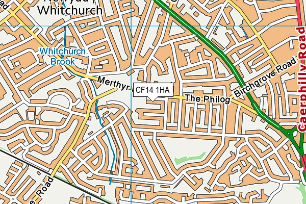 CF14 1HA map - OS VectorMap District (Ordnance Survey)