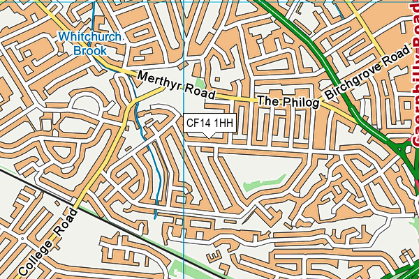 CF14 1HH map - OS VectorMap District (Ordnance Survey)