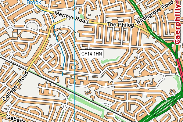 CF14 1HN map - OS VectorMap District (Ordnance Survey)