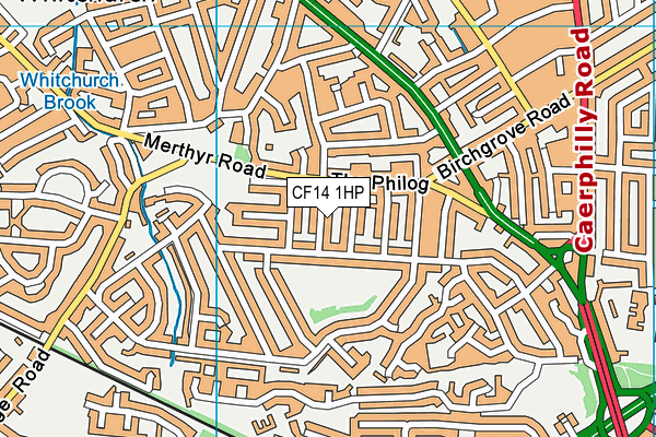 CF14 1HP map - OS VectorMap District (Ordnance Survey)