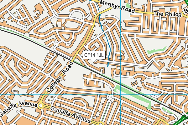 CF14 1JL map - OS VectorMap District (Ordnance Survey)