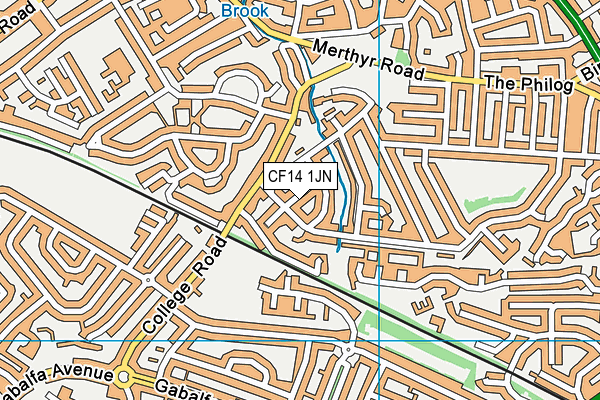 CF14 1JN map - OS VectorMap District (Ordnance Survey)