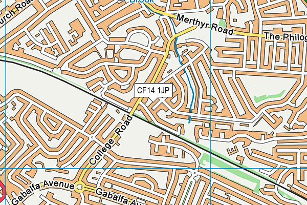 CF14 1JP map - OS VectorMap District (Ordnance Survey)