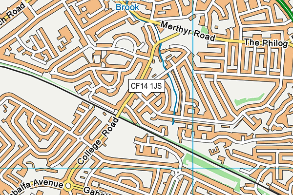 CF14 1JS map - OS VectorMap District (Ordnance Survey)