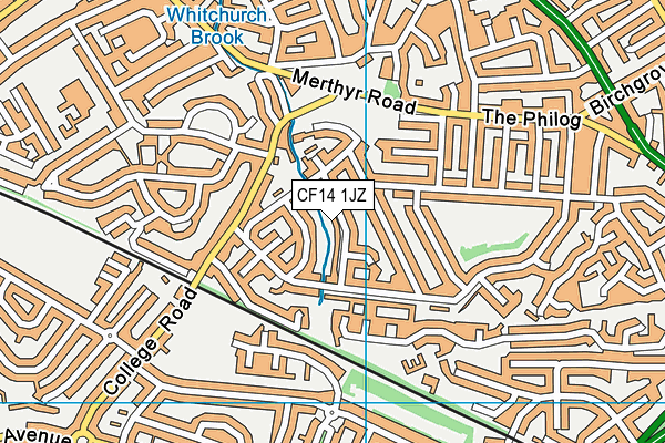 CF14 1JZ map - OS VectorMap District (Ordnance Survey)