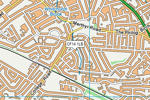 CF14 1LB map - OS VectorMap District (Ordnance Survey)