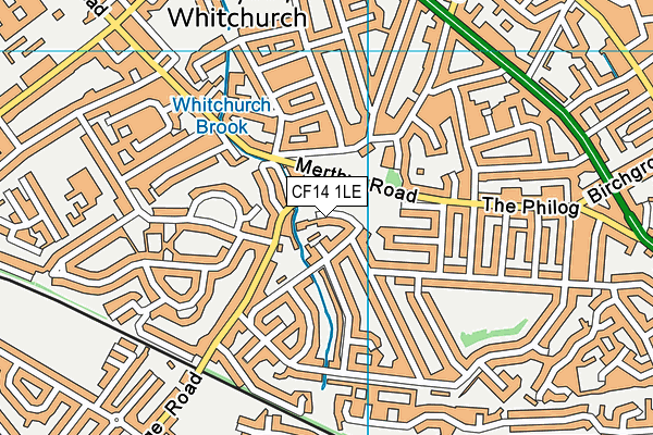 CF14 1LE map - OS VectorMap District (Ordnance Survey)