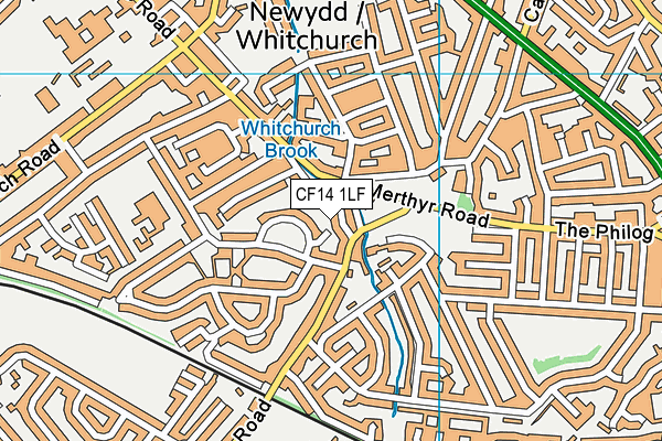 CF14 1LF map - OS VectorMap District (Ordnance Survey)