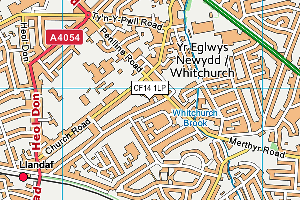 CF14 1LP map - OS VectorMap District (Ordnance Survey)