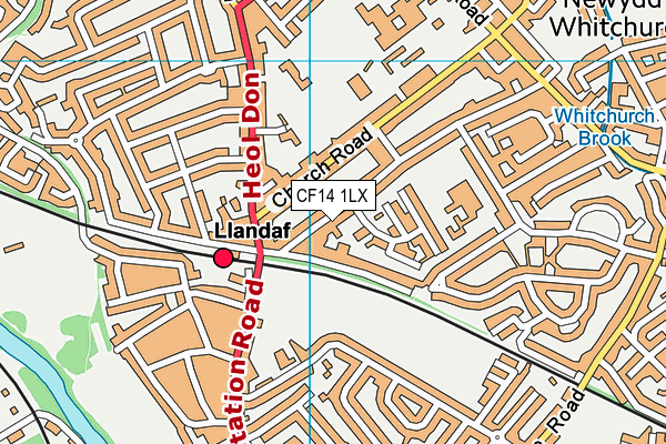 CF14 1LX map - OS VectorMap District (Ordnance Survey)