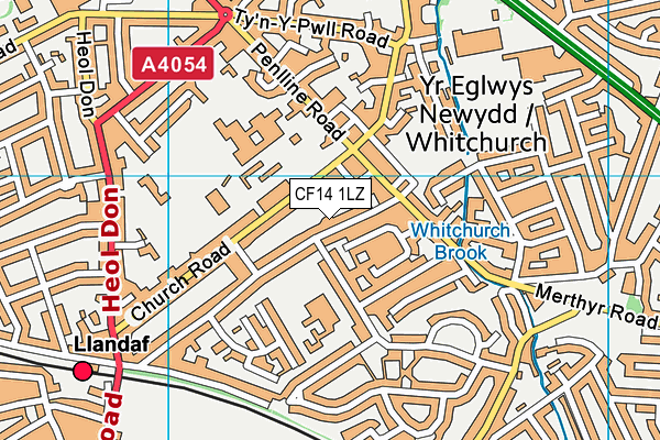 CF14 1LZ map - OS VectorMap District (Ordnance Survey)