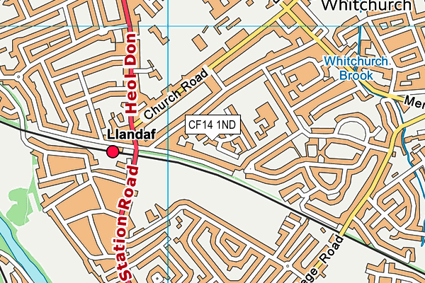 CF14 1ND map - OS VectorMap District (Ordnance Survey)