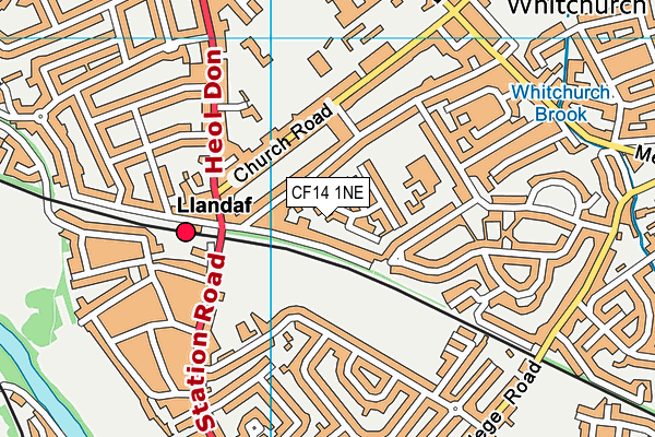 CF14 1NE map - OS VectorMap District (Ordnance Survey)