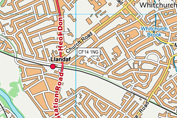 CF14 1NG map - OS VectorMap District (Ordnance Survey)