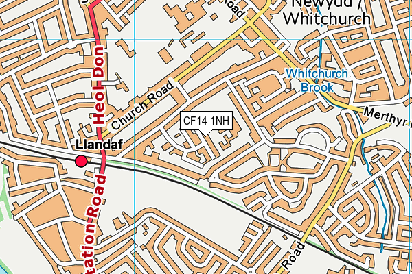 CF14 1NH map - OS VectorMap District (Ordnance Survey)