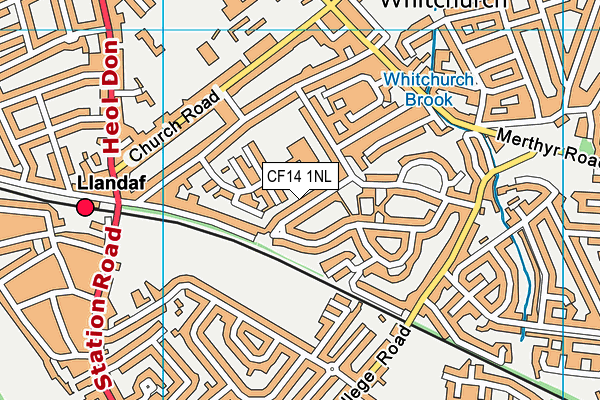 Whitchurch Primary School map (CF14 1NL) - OS VectorMap District (Ordnance Survey)