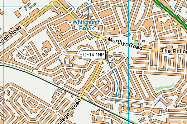 CF14 1NP map - OS VectorMap District (Ordnance Survey)