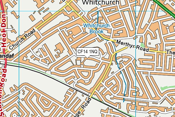 CF14 1NQ map - OS VectorMap District (Ordnance Survey)