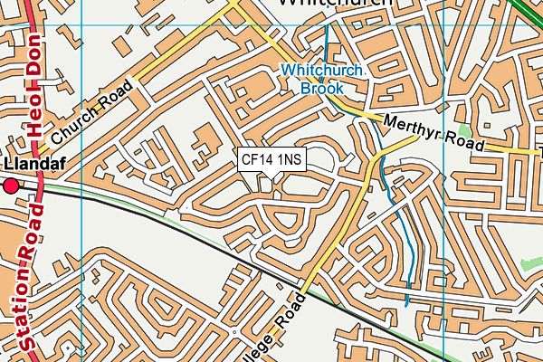 CF14 1NS map - OS VectorMap District (Ordnance Survey)