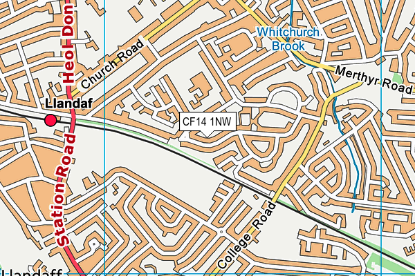 CF14 1NW map - OS VectorMap District (Ordnance Survey)