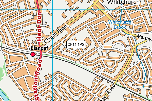 CF14 1PG map - OS VectorMap District (Ordnance Survey)