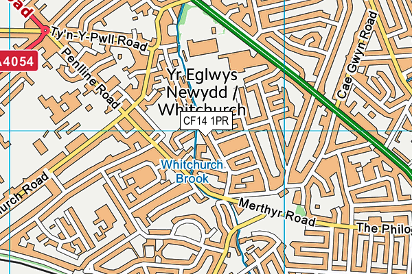 CF14 1PR map - OS VectorMap District (Ordnance Survey)