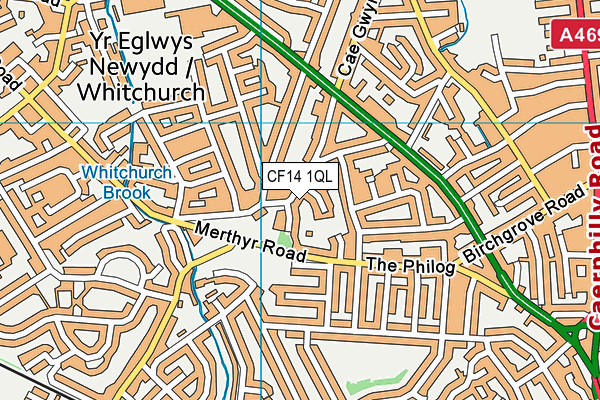 CF14 1QL map - OS VectorMap District (Ordnance Survey)