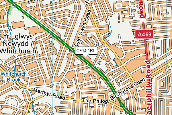 CF14 1RL map - OS VectorMap District (Ordnance Survey)