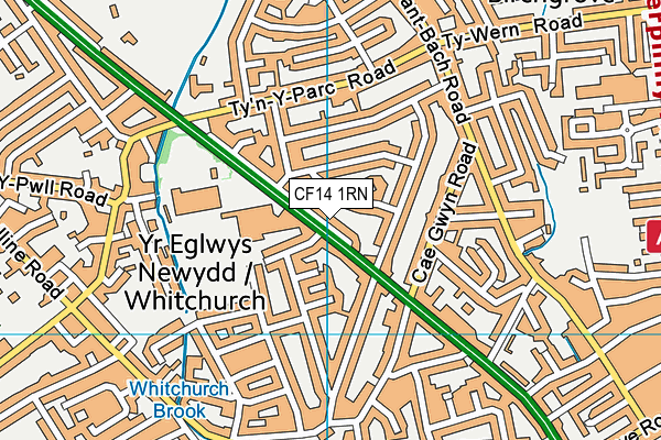 CF14 1RN map - OS VectorMap District (Ordnance Survey)