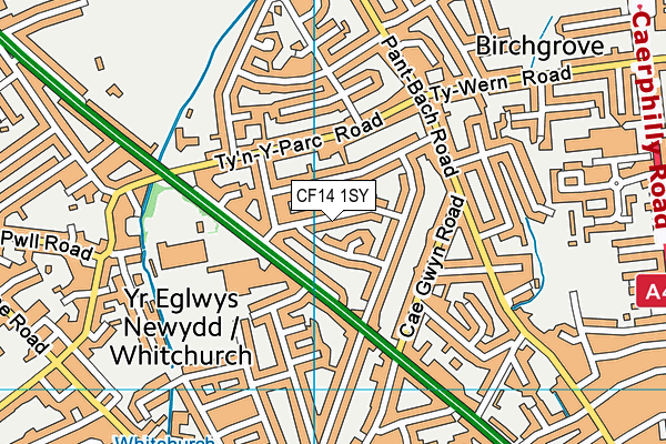 CF14 1SY map - OS VectorMap District (Ordnance Survey)