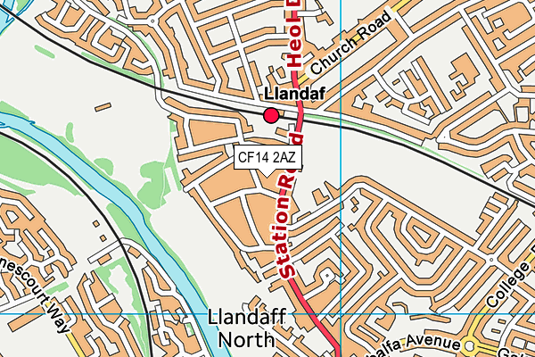 CF14 2AZ map - OS VectorMap District (Ordnance Survey)