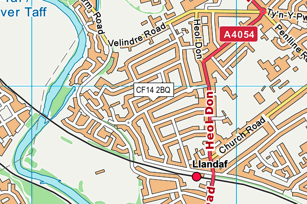 CF14 2BQ map - OS VectorMap District (Ordnance Survey)