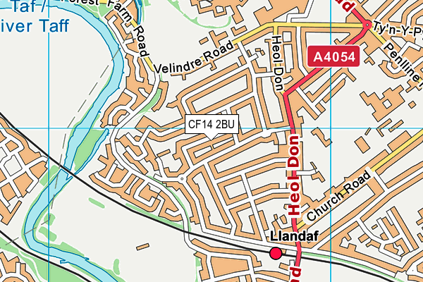 CF14 2BU map - OS VectorMap District (Ordnance Survey)