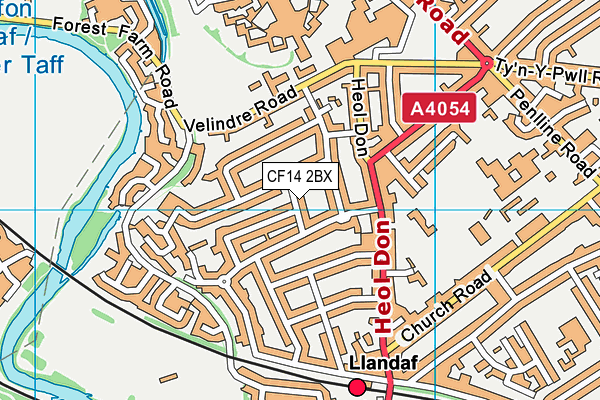 CF14 2BX map - OS VectorMap District (Ordnance Survey)