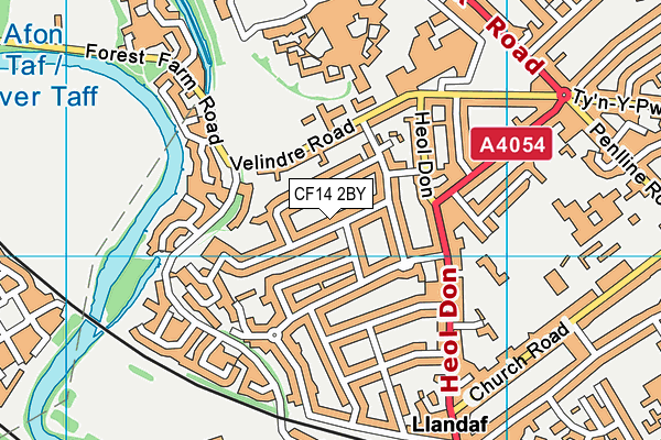 CF14 2BY map - OS VectorMap District (Ordnance Survey)