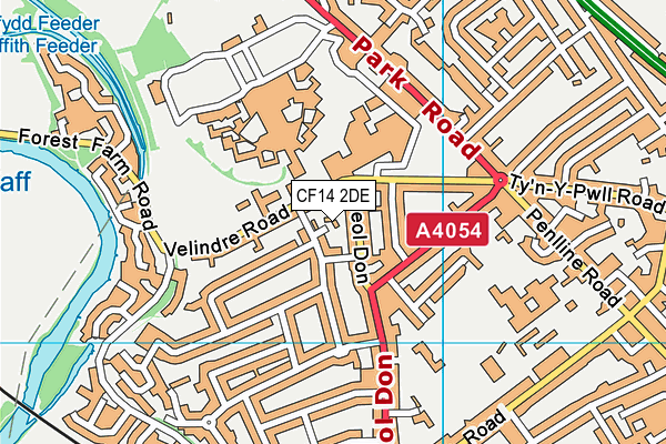 CF14 2DE map - OS VectorMap District (Ordnance Survey)