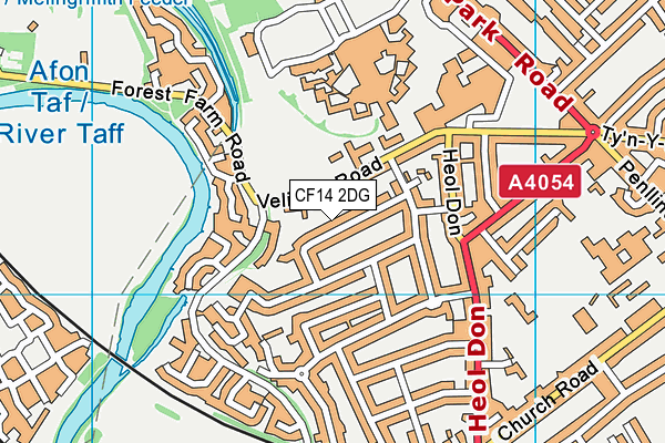 CF14 2DG map - OS VectorMap District (Ordnance Survey)