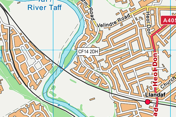 CF14 2DH map - OS VectorMap District (Ordnance Survey)