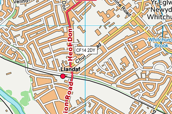 CF14 2DY map - OS VectorMap District (Ordnance Survey)